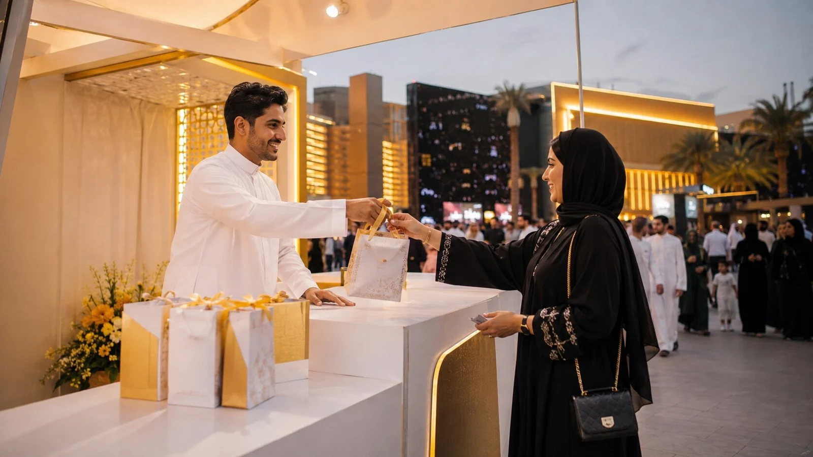 مشاركة تتفاعل مع العلامة خلال فعالية